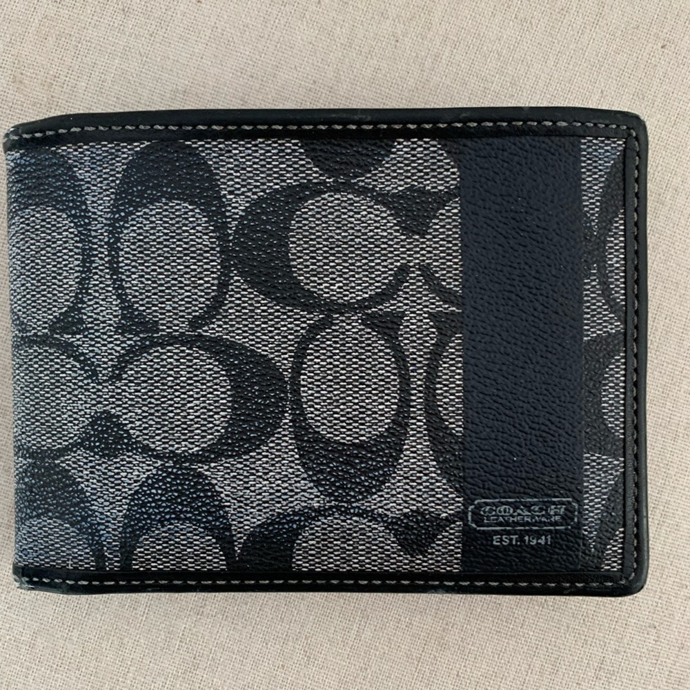 Mens navy blue Coach wallet